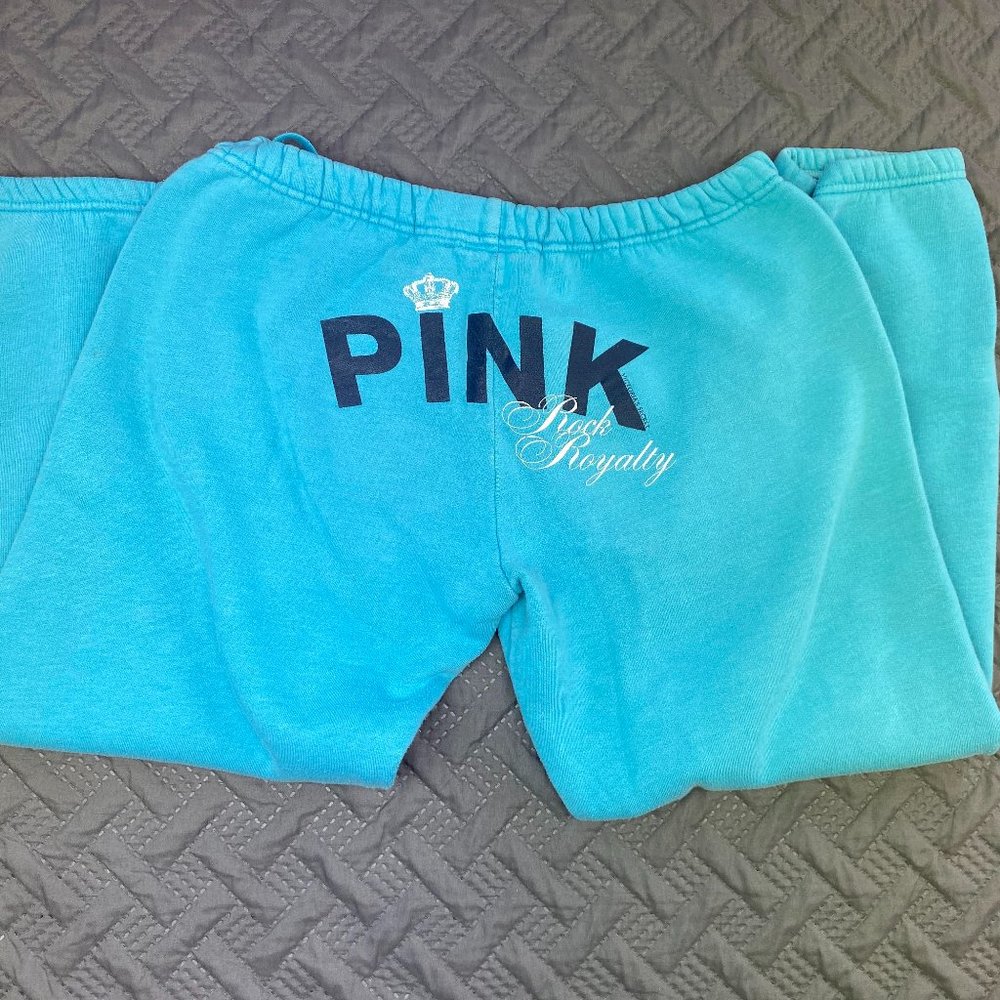 PINK Victoria's Secret Blue Cropped Sweatpants/ Loungewear Size Small